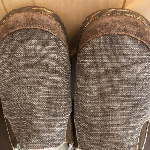 Acorn Distressed Canvas Mule Slides - Picture 4 of 5